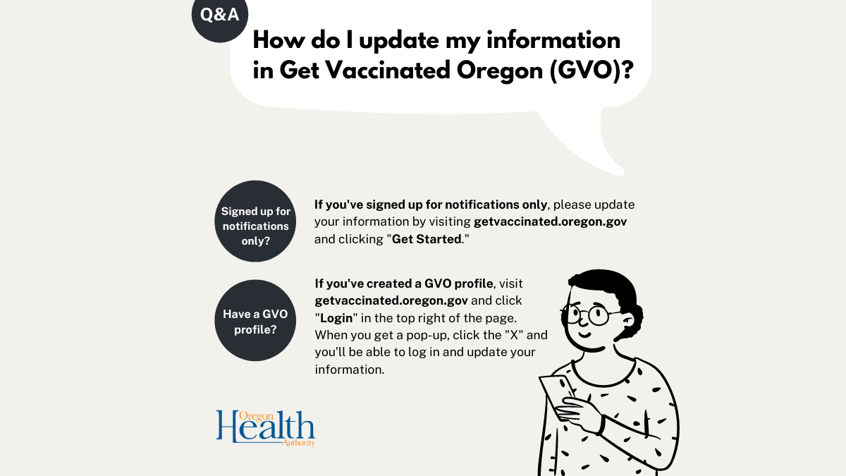 Update your information in Get Vaccinated Oregon 