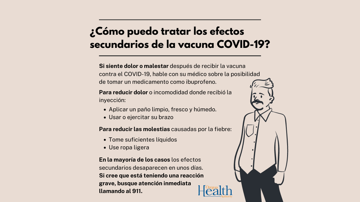 ¿Cómo tratar los efectos secundarios de la vacuna contra el COVID-19?