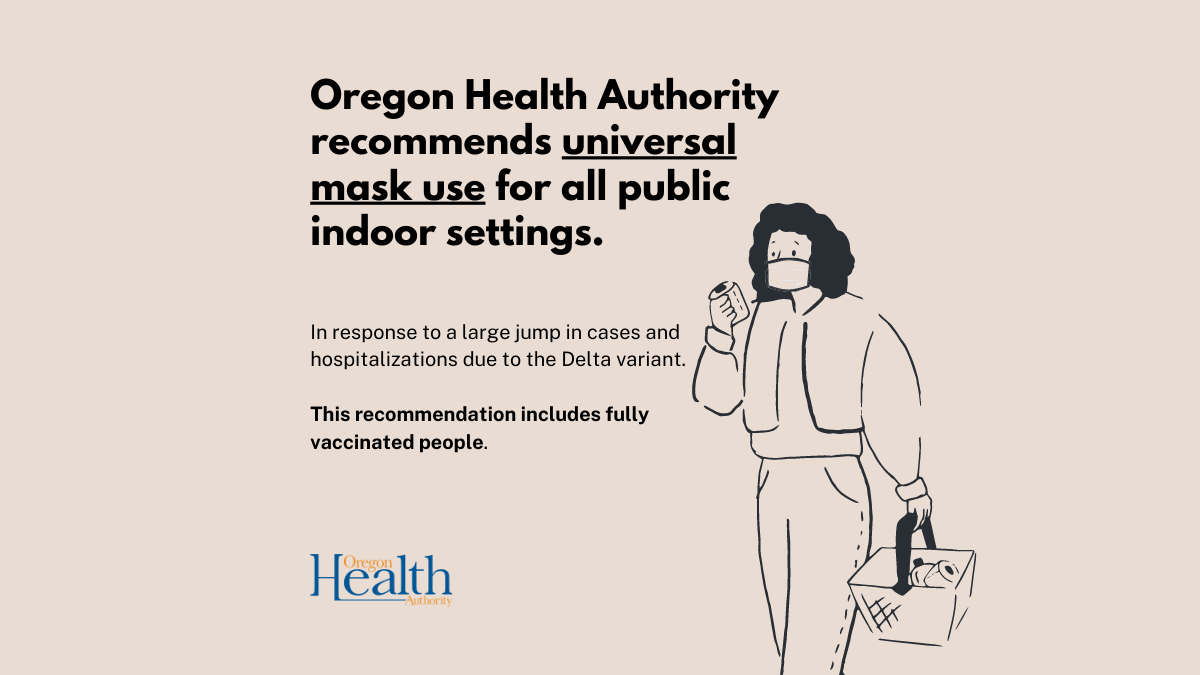OHA recommends universal mask use for all public indoor settings