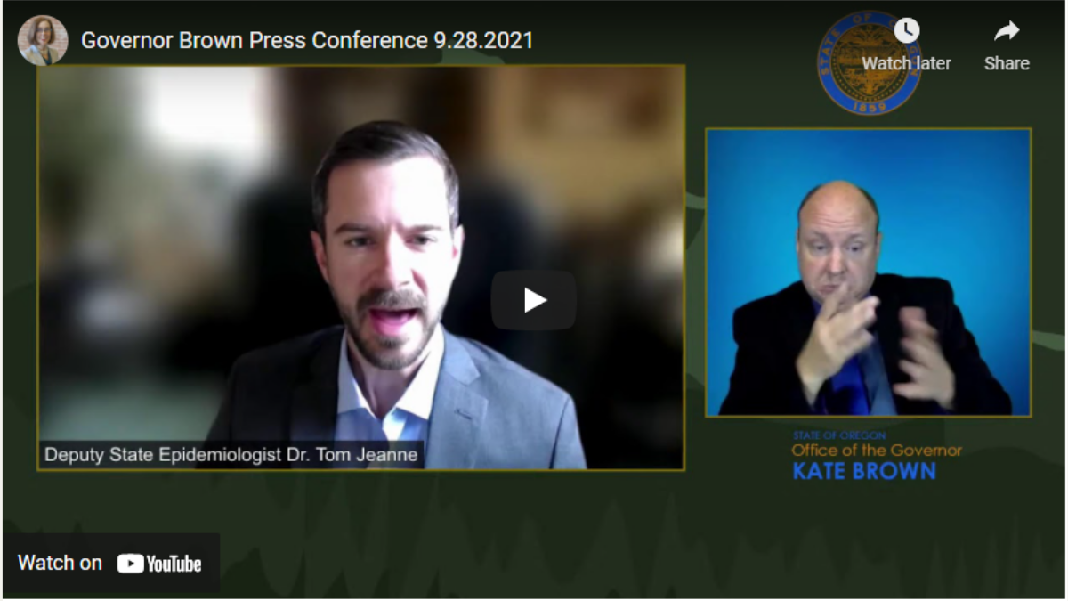 Governor Brown and the Oregon Health Authority provide updates about Oregon booster shots