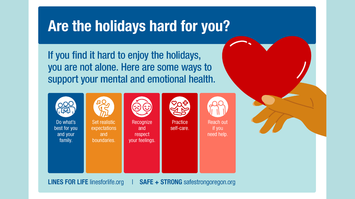 If the holidays are hard: Resources for emotional and mental health 