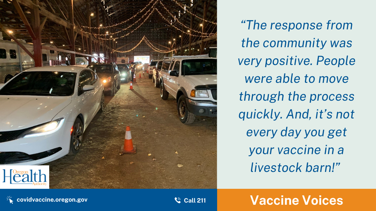 Vaccine Voices: ‘It’s not every day you get your vaccine in a livestock barn’