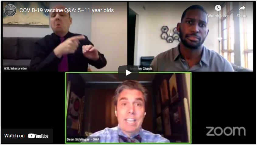 Oregon Health Authority hosts Facebook Live Q&A to discuss pediatric COVID-19 vaccine 
