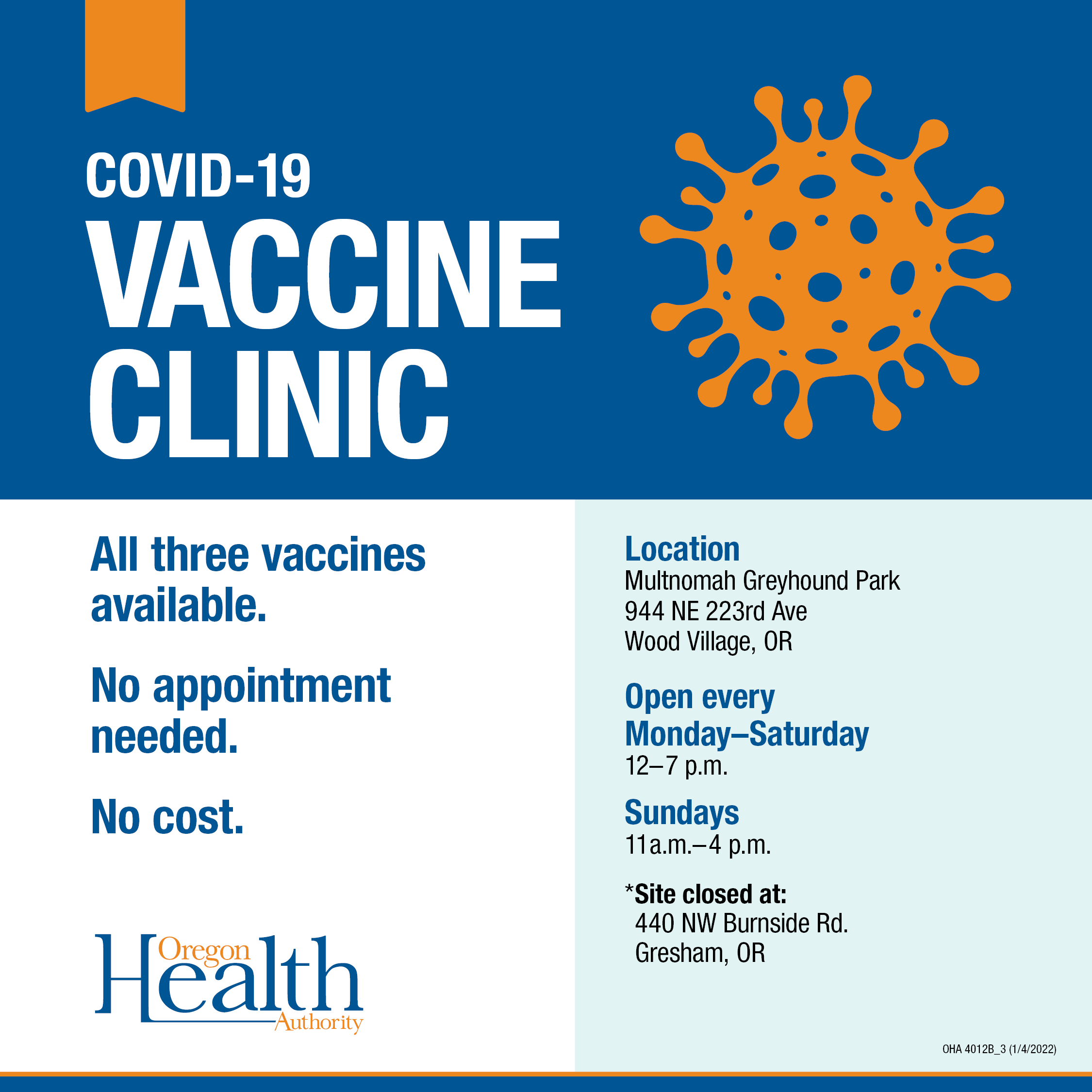 Social cards – High Volume Vaccination Sites