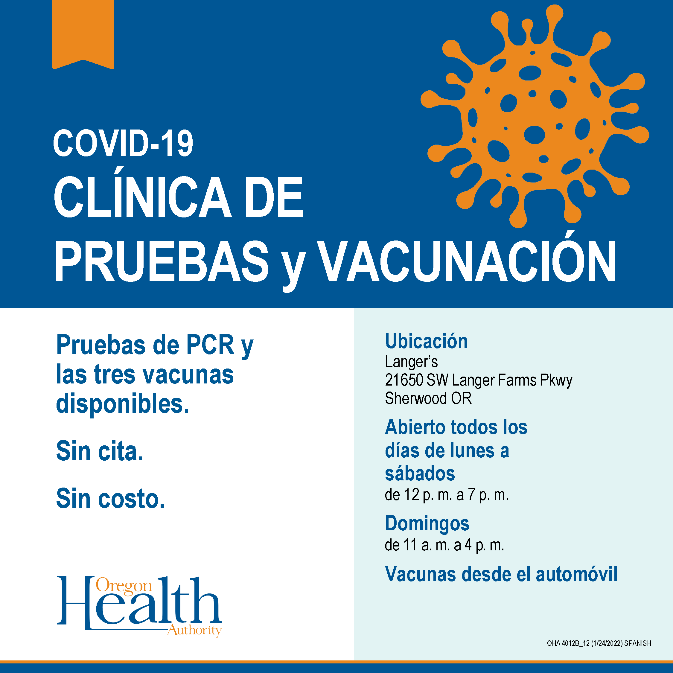 Tarjetas de Redes Sociales – Clínicas de Vacunación de Alto Volumen