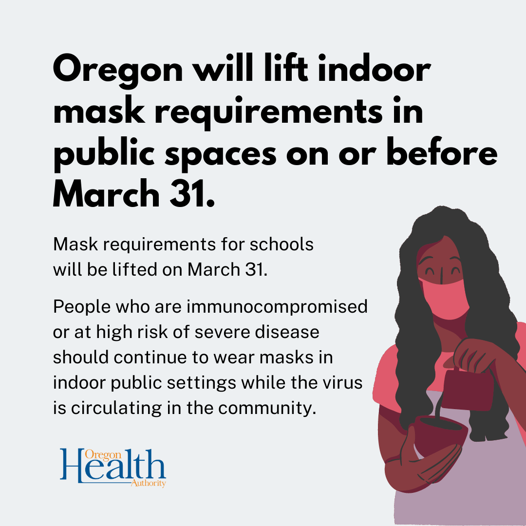 Indoor mask requirement to be lifted no later than March 31, 2022