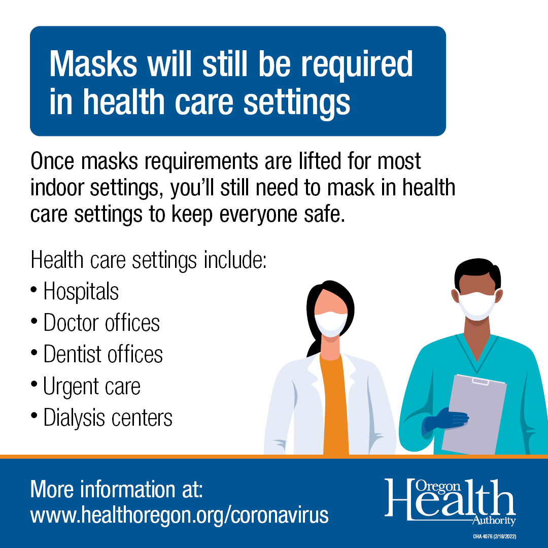 Social cards – Masks will still be required in health care settings