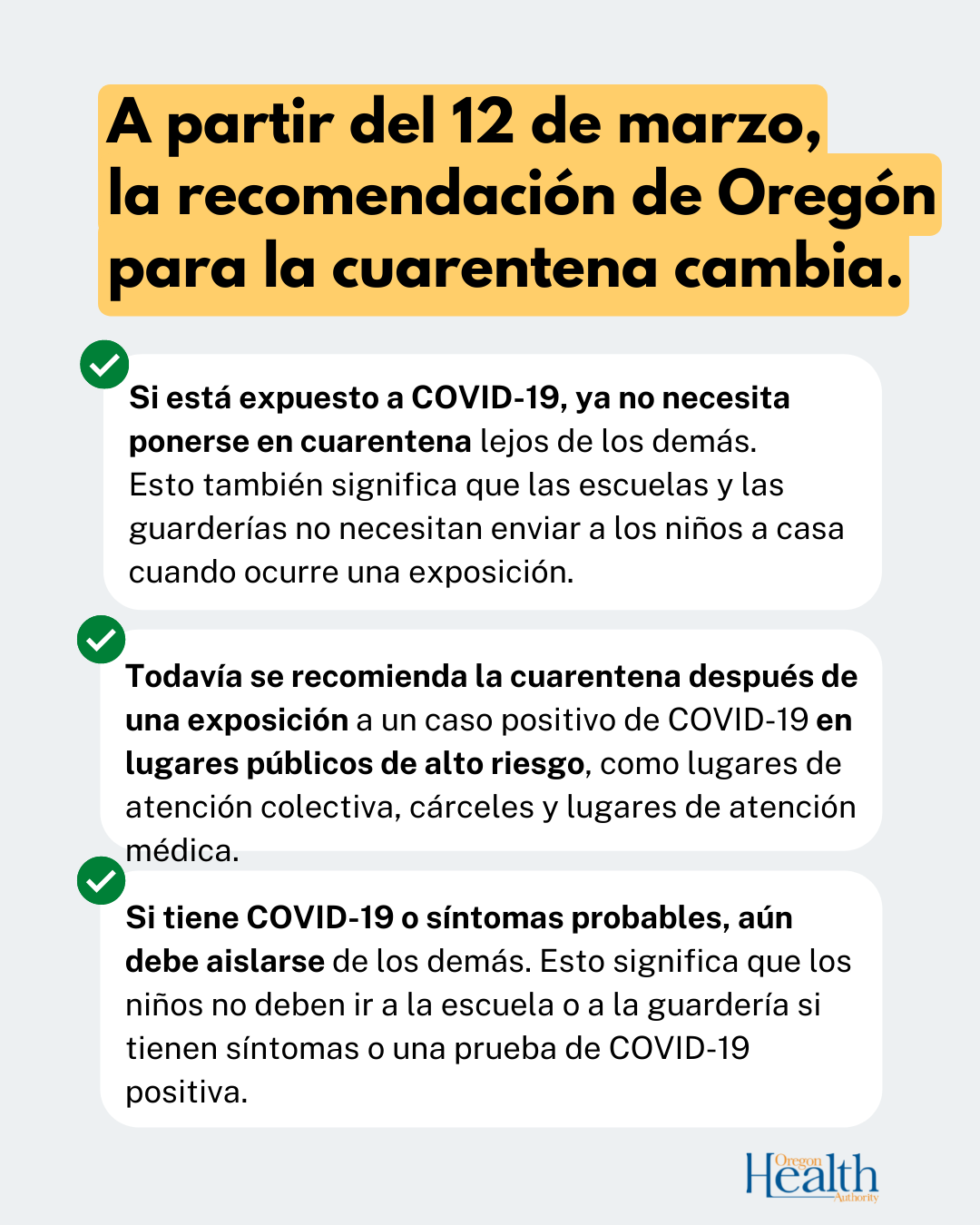 Oregón pausará la cuarentena el 12 de marzo a medida que los casos y las hospitalizaciones disminuyeron
