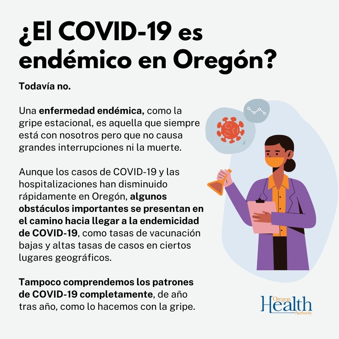 COVID-19 ha disminuido en Oregon, pero aún no es endémico.
