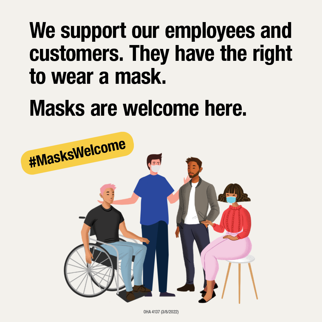 Social cards – Masks are welcome here